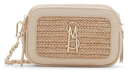Steve Madden Damen Umhängetasche Daisy-S Crossbody mit doppeltem Reißverschluss, Sand