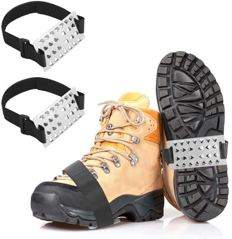 Crampons antidérapants pour chaussures - Crampons extensibles pour chaussures de glace lisse, crampons Cchuhe pour chaussures de randonnée, neige, glace, grips pour l'hiver et les sports de plein air
