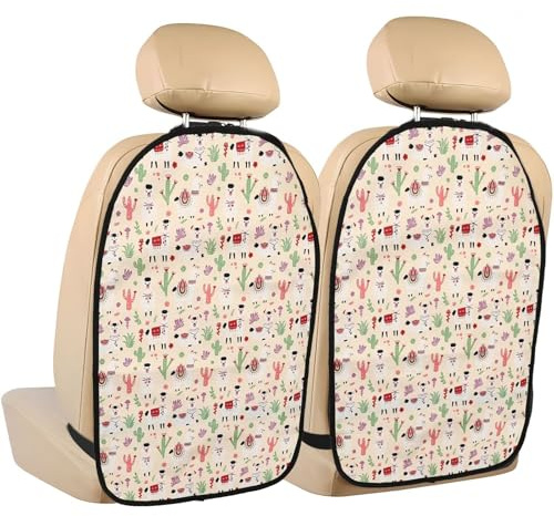 VireEyU Juego de 2 Protectores para Respaldo de Asiento de Coche, Anti-Pateo, Fundas de Protección Contra el Polvo y Rasguños, Alfombrillas Antimanchas para Coche