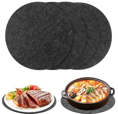 LOPYXBR 8 Stück Filzuntersetzer Rund 30 cm, Platzset aus Robustem Filz, Grau Filzuntersetzer, Groß Untersetzer Filz, Tischset Rund für Teller, Töpfe, Gläser oder als Tischset