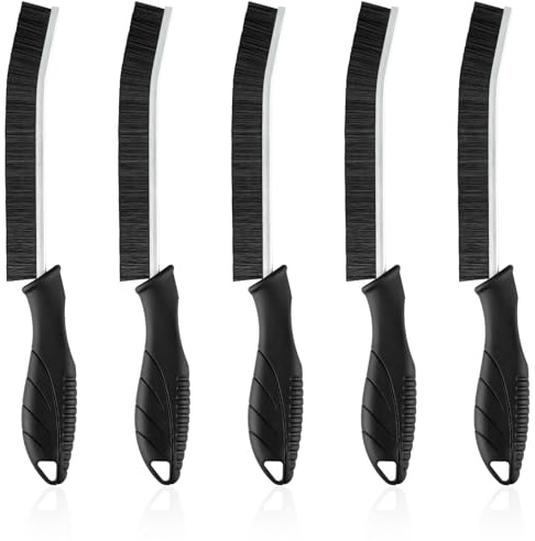 Baroce Fugenbürste 5er Set mit Extra Harten Borsten – Schmale Spaltreinigungsbürste für Bad, Küche & Haushalt – Reinigung von Fenster-Rillen, Duschkabinen & Fliesenfugen – Ergonomisch