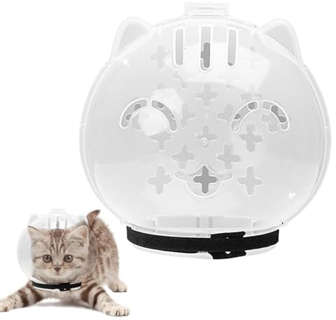 Atmungsaktiver Maulkorb Für Katzen, Anti-Biss-Maulkorbmaske Zur Fellpflege, Transparente Kätzchen-Mundabdeckung, Verstellbare Maulkörbe Mit Kapuze Zum Baden, Oder Krallenschneiden Von Kätzchen, M