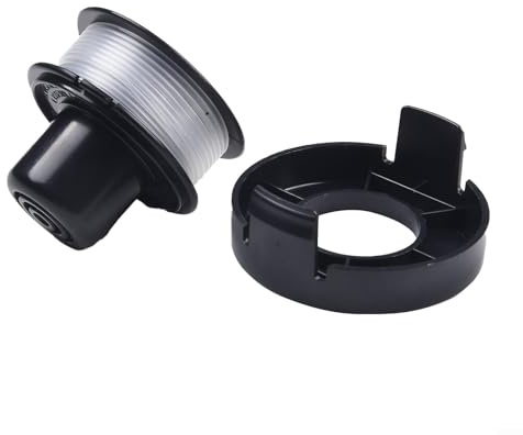 String Trimmer Spool and Line with Cover Cap Parts Kit for Black & Decker A6226 GL250 GL310 GL360 Grass Trimmer, ABS Nylon Trimmer Spool Line and Cover Replacement