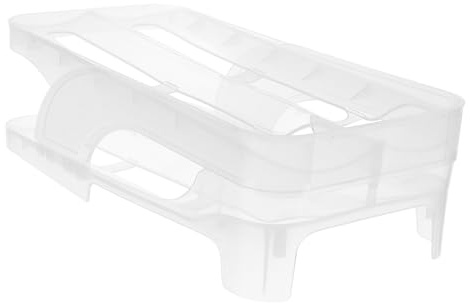 jojofuny Bandeja Organizadora para Huevos Diseño de Doble Capa y Dispensador Automático, Soporte Seguro de Pp para Refrigerador y Encimera de Cocina