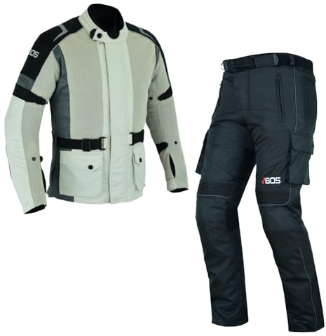 WMW WALI MOTO WEAR Textile Motorradkombi Herren – Wasserdichte Jacke & Hose mit Protektoren,Motorradkombi Herren 2-Teilig – Textiljacke + Motorradhose für sicheres Fahren