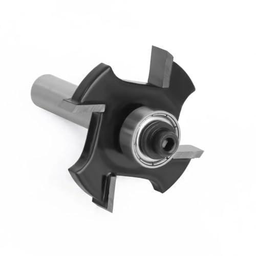 1Pcs 8mm Shank T-Sloting Router Bit Four Blades Biscuit Jointing Slotting Router Bits Milling Cutter Woodworking Tool for Wood(8x36.7x4mm)