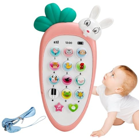 Baby Telefono-giocattolo di cella illuminante interattivo con effetti sonori e musica, finta Gadget Play | Painting per lo sviluppo 'apprendimento per 6-12 mesi, educativo per ragazzi, giocat
