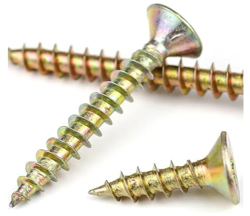 M3.5 M4 M5 Zinc Cross Recessed Countersunk Fiberboard Chipboard Screws Coated Flat Head Self Tapping Wood Screw Wallboard Nails(100pcs,35MM_M5)