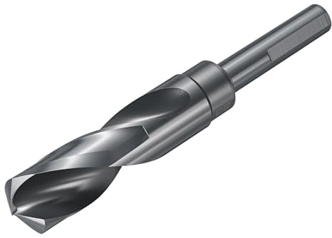 sourcing map 23mm Drill Bit 1/2 Reduced 3-Flat Shank M2 High-Speed Steel | Nitriding Black 135° Bits for Hard Metal Stainless Steel