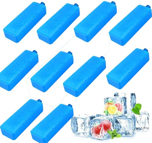 10 Pack Ice Packs For Cool Box, Air Conditioner Fan Ice Crystal Box, Home Freezer Blocks, Space Saving Freezer Packs For Coolers, Kids Lunch Boxes Bags, Picnic, Camping, Outdoor Activities