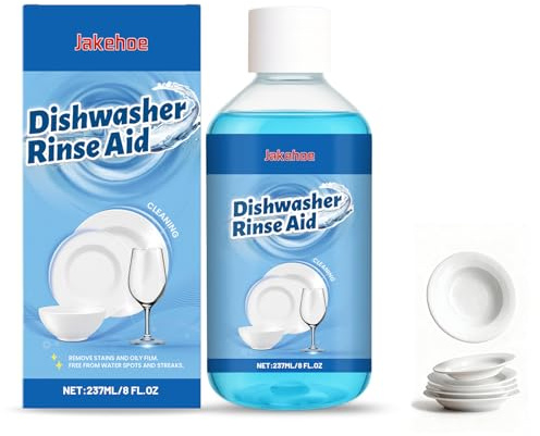 Liquide de Rincage Lave Vaisselle, Liquide Vaisselle pour Lave Vaisselle, Contre le Calcaire et la Graisse, Donne de la Brillance à la Vaisselle, Facilite le Séchage, 237ml