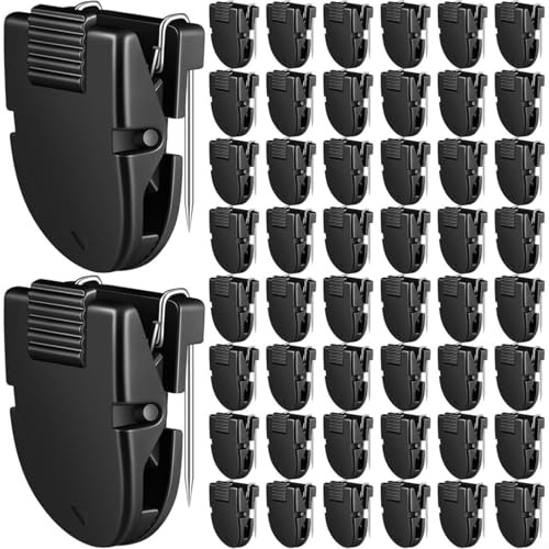 Lot de 50 pinces en plastique pour organiser des photos et des mémos sur des panneaux de tissu et des murs en carton, convient pour la chambre, le bureau ou la salle d'étude (noir)
