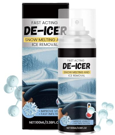 Generisch Dissolvant de glace - 100 ml - Action rapide et fondant la neige - Nettoyant pour voiture et véhicule - Pour le gel des fenêtres en hiver - Convient également pour réfrigérateur, congélateur