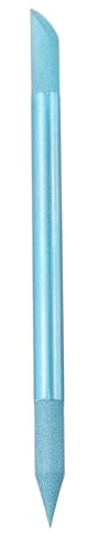 QUARKZMAN Herramienta Empujadora De Cutículas De Vidrio De Doble Extremo Palito De Manicura De Cristal Para Dar Forma A Las Uñas Y Limar Cutículas Color Gris Azul