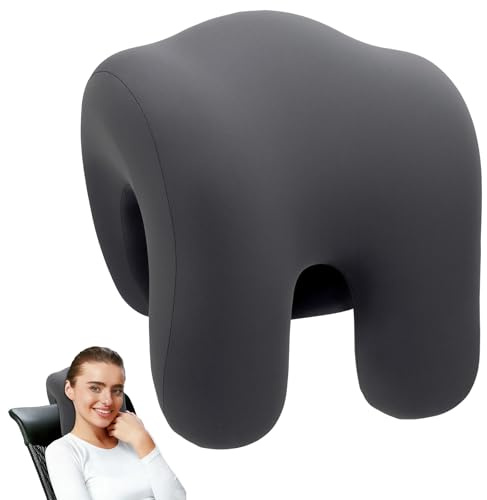 HZOUHONG Kopfstütze Bürostuhl, Nackenkissen für Bürostuhl 30 * 18 * 24cm, Kopfstütze Ergonomisches Kissen, Elastisches Memory Foam Nackenkissen, für Bürostühle, Drehstuhl, Reisen (Grau)