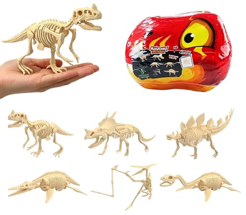 Dinosauriefossiler för barn Pedagogiskt Vetenskapskit med Skelett | Modell av djurfossil att gräva för barn flickor och pojkar hemma i skolan klassrummet resor och födelsedagskalas