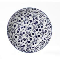 Ritzenhoff & Breker Suppenteller Royal Sakura, Ø 20.5 cm, Tiefer Essteller aus Porzellan, Orientalisches Dekor, Spülmaschinenfest & Mikrowellengeeignet, Blau-Weiß