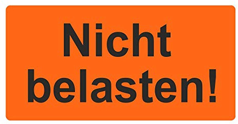 Warnetiketten/Versandaufkleber Nicht belasten! auf Rolle - 100 x 50 mm - 500 Stück