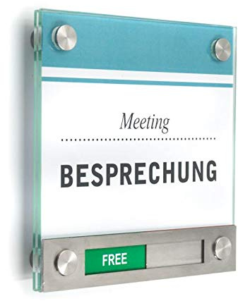 Türschild VITRUM 150/150 mit Rot/Grün-Anzeige (Free/Occupied)