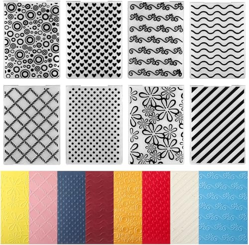 8 delar plastpräglingsmappar gör-det-själv hantverksmall papper kort prägling mapp schablon för korttillverkning gör-det-själv blomma klippbok fotoalbum hantverk dekoration, 14 x 10 cm