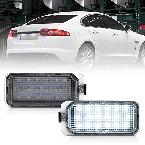 njssjd LED-registreringsskyltbelysning för Ford Focus Fiesta Mondeo S-Max C-Max Grand C-Max Kuga Galaxy Jaguar XF XJ Vit Canbus LED