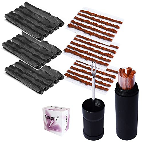 Xmomx Bike Tubeless Tire Tyre Repair Kit Plugger Plugs Tool Repair Tires Fix Flat Puncture MTB and Road Mountain Bicycle +35 Strips (15 x1.5 mm + 5 x 2.5 mm +15 x 3.5 mm)