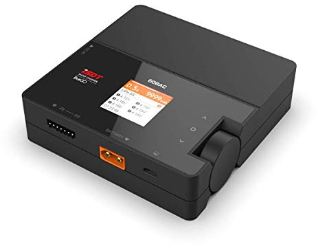 ISDT 608AC Lipo Ladegerät, 50W/DC, 200W, Dual Mode RC Ladegerät mit Abnehmbarem Netzteil, Smart Balance Ladegerät für Life, Lilon, LiPo, LiHv 1-6S/Pb 1-12S/NiMH 1-16S Akkus mit Funktion