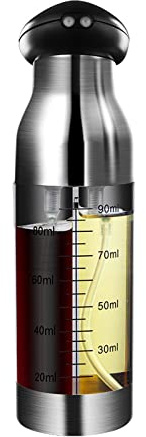TINMIX Oil Sprayer for Cooking, Double-Spout Nozzle Olive Oil Sprayer & Vinegar Mister, Dual-Purpose Sprayer for Salad, BBQ, Kitchen Baking