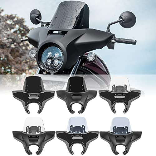 Motorrad Frontscheinwerfer Verkleidungsmaske Windschutzscheibe Scheinwerfer Visierschutz Flyscreen für Rebel CMX 1100 CMX1100 Rebel1100 2021 2022 2023 (Klar + Schwarz)