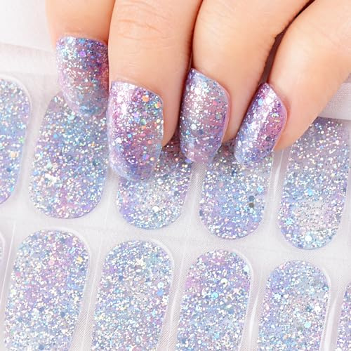 22 Stk Gel Nagellack Aufkleber Nagelfolien Selbstklebend für UV Lampe Nagelaufkleber Art Nail Full Wraps Gelnailsticker DIY für Weihnachten Damen Mädchen Nagelkunst Maniküre Nageldesign (A)