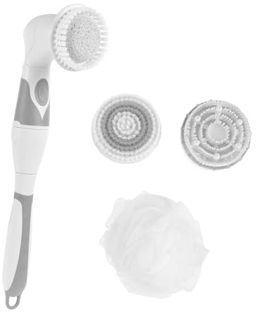 DOITOOL Elektrische Duschbürste mit Langem Griff ABS Rückenschrubber für Körperreinigung Massage 35cm Inkl