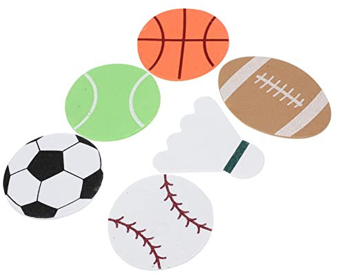 ifundom 4packungen Pack Sportball-Foam-Sticker Für Scrapbooking Selbstklebende Aufkleber Für Basketball Fußball Tennis Baseball Und Badminton Für Geburtstagsfeiern Und Dekorationen
