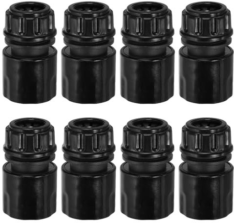 PATIKIL 1/2 Garden Hose Quick Connector Repair Extender, 8 Pcs Plastic Garden Water Hose Connectors Fittings Leakproof Design, Black