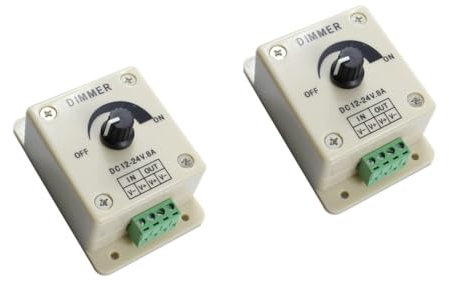 Mikikit 2pcs Led Panel Dimmer Wall Pwm Dimmer for Dimmable Light Switch Compatible Led Switch Gang for Hue Wall Applications