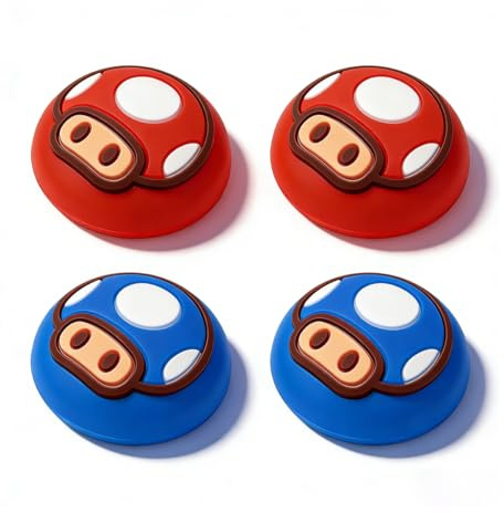 Capuchon Joystick pour Nintendo Switch/OLED/Lite-Souple Joystick Protection | 4PCS Mignon Silicone Anti-dérapant pour Manette Nintendo Switch Accessoires Jeu Mignons Améliorez Expérience Jeu (Bleu&Rouge)