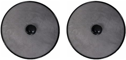 PNJB Frying Pan Splatter Guard Fine Mesh Cover Stainless Steel Knob, Essential Kitchen Accessory, Monitor Your Food Easily, 21cm (2 Pcs)