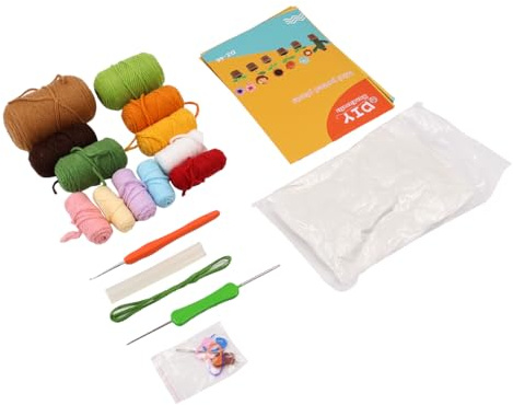 Ieron 1 Juego de Flores en Maceta de Ganchillo, Kit de Bricolaje de Cactus, Kit de Inicio de Ganchillo para Principiantes con Video Tutorial Paso a Paso