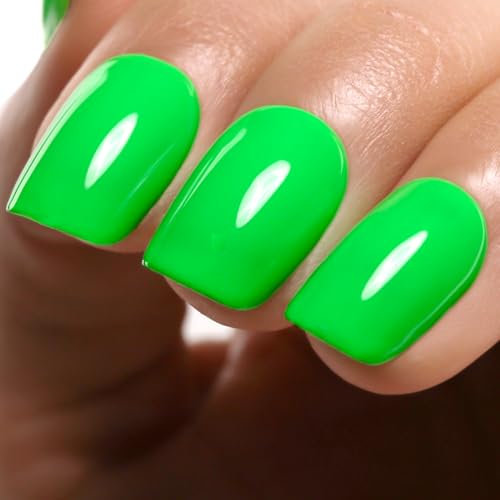 Ozzeal 15ML Neon Green UV LED Gel Polish - Bright Spring Summer Soak off Nail Art Starter for Manicure Salon DIY
