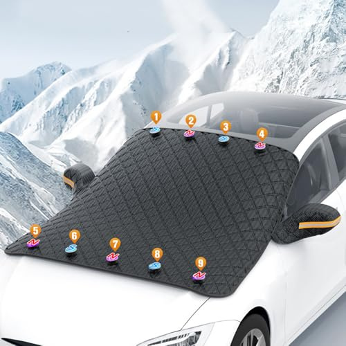 TgGreat Copri Parabrezza Antighiaccio per Nissan Qashqai 2016-2023 2024 2025, Copertura Parabrezza, Protezione Magnetica per Parabrezza Copri, Antighiaccio Antigelo Polvere UV Pioggia