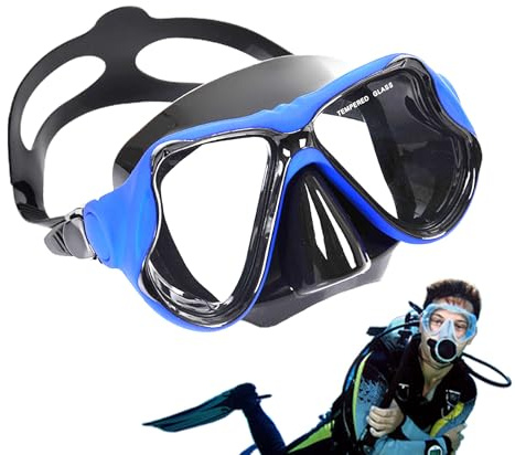 Snorkel Set Adults - Snorkel Mask | Glass Diving Set | Swimming Goggles With Nose Cover | Diving Mask Or Boys Girls Youth Children Swimming Snorkeling, Travel-Friendly Kit With Adjustable Straps