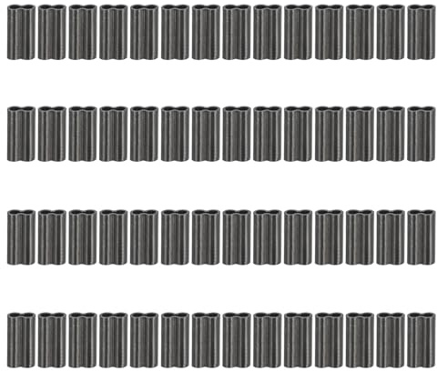 PATIKIL 100 Pcs 1/16 1.5mm Manguito De Lazo para Cable De Acero Negro
