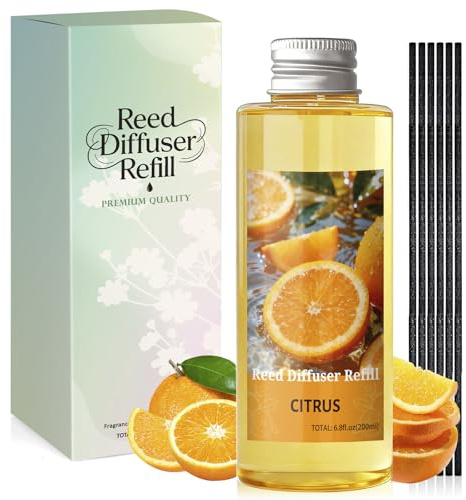 Scent-Hi Raumduft Nachfüller 200 ml mit Duftstäbchen, Zitrus