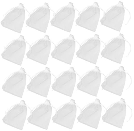 BAZEITFLOW 100 Stück Organzabeutel Mit Kordelzug Weiß 11x16cm Süßigkeitentaschen Atmungsaktive Geschenkbeutel Für Party Verpackung Und Aufbewahrung