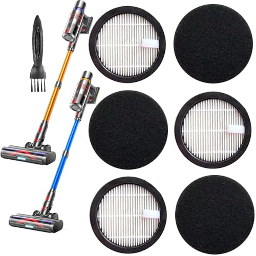 Feenynic 3Pack Hepa Replacement Filters and 3pack Sponge Set Compatible with Avalsor Cordless Vacuum Cleaner X5, Washable and Durable Filters Works with Avalsor Upright Vacuum