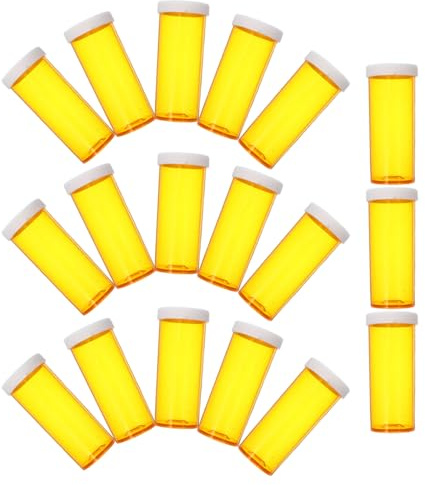 LRXIYODE Pastillero Portátil Transparente 24 Unidades Plástico Naranja con Tapa Hermética Compacto para Viajes Uso Diario Almacenamiento Seguro de Medicamentos