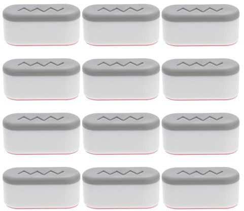 TOVINANNA Lot de 12 Butoirs Adhésifs pour Siège de Toilette Bidet Coussinets Anti-Bruit Universels en Matériau Souple Rehausseurs de Couvercle Ovales Standard pour Salle de Bain