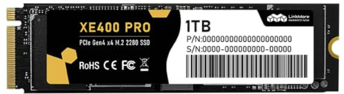 LinkMore XE400 Pro 1 To M.2 2280 NVMe SSD, PCIe Gen4 x4 (PCIe 4.0), jusqu'à 4 900/3 900 Mo/s, SSD interne pour jeux et Windows 11