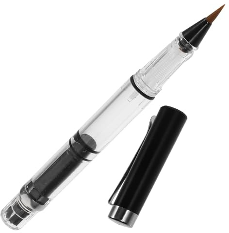 KAILIKETIY Pincel de Caligrafía Tipo Pluma Pistón Recargable, Punta Suave de Pelo Natural Negro, para Pintura y Escritura Artística, Pincel de Tinta Tradicional para Principiantes