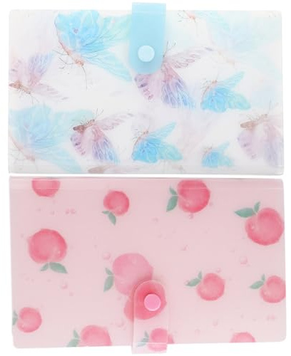 Mikikit 2pièces Album de Rangement pour Autocollants Ongles Emplacements Organisateur Compact et Robuste pour Collection de Stickers Nail Art Cadeau Portable pour Femmes et Amies