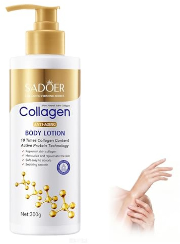 Lozione per il corpo al collagene 300ml, crema corpo antirughe e secchezza per donna, idrata e rassoda la pelle (1)